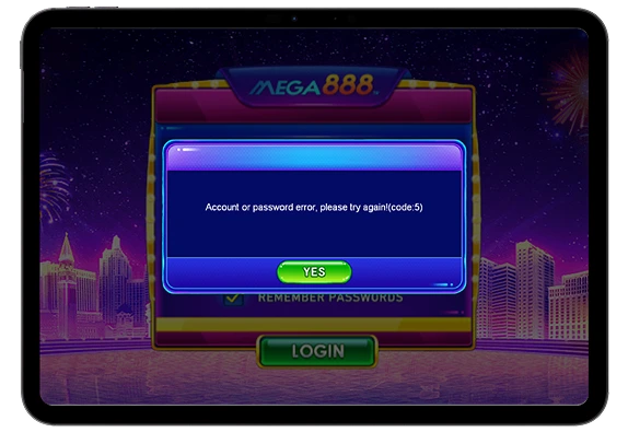 MEGA888 App Code: 5 Error